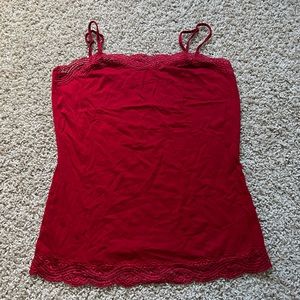 Ann Taylor lace Cami Red